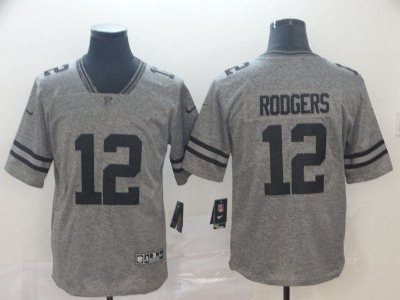 Men Green Bay Packers #12 Rodgers Gray Nike Vapor Untouchable Stitched Gridiron Limited NFL Jerseys